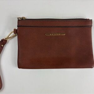 Fossil Brown Leather Wristlet Clutch